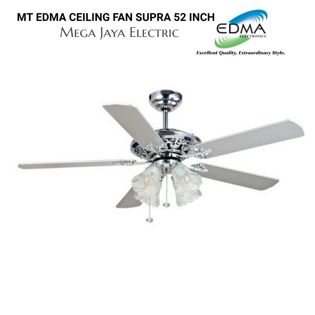 MT EDMA CEILING FAN SUPRA 52 INCH / KIPAS LAMPU AC MOTOR