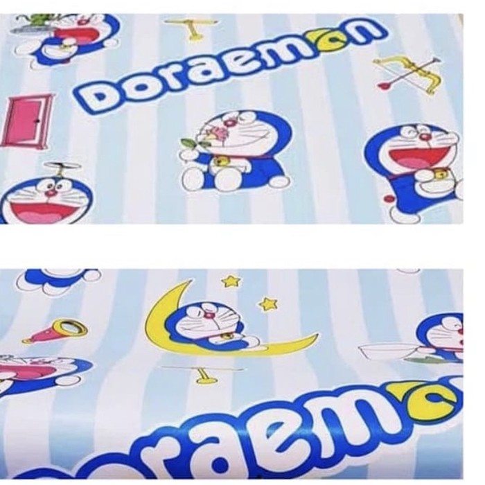 Wallpaper Dinding Motif Doraemon Salur Ukuran Panjang 10Meter x Lebar 45CM