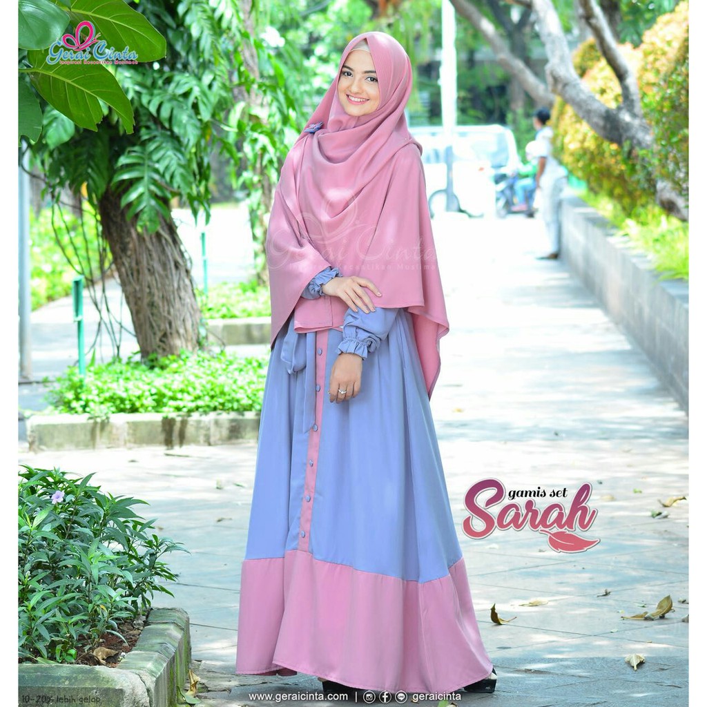 Gamis Set Sarah Motif Coklat By Gerai Cinta Shopee Indonesia