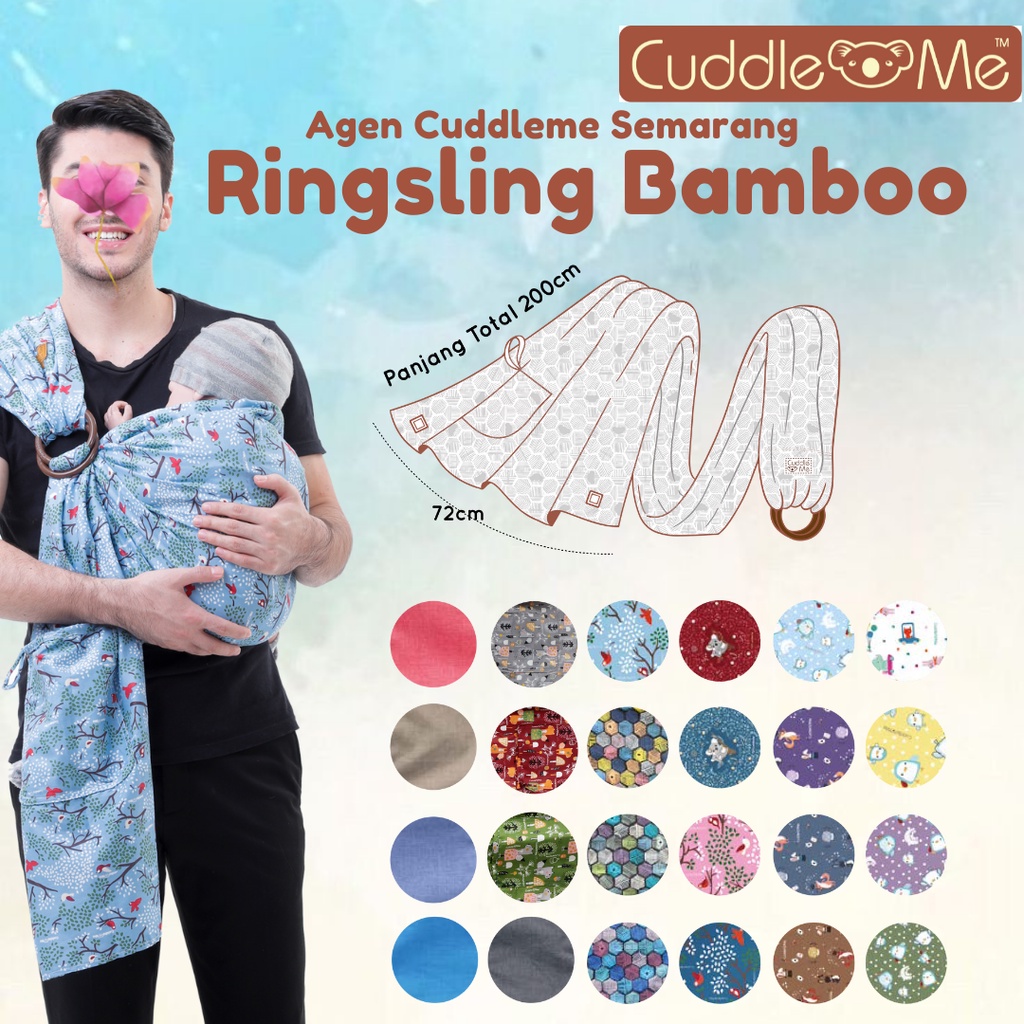 CuddleMe Ringsling Bamboo Gendongan Anak Kain Newborn Mshape Ergonomis SNI Aman BERGARANSI