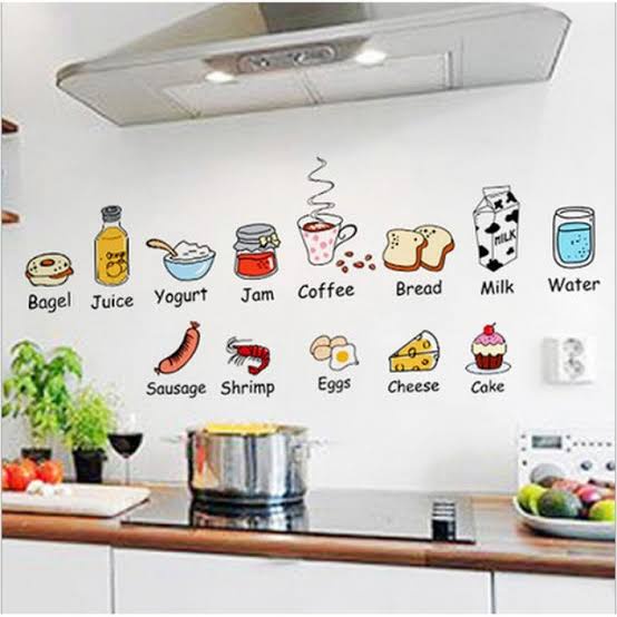 Wall Sticker Dinding List Makanan Stiker DInding Wallsticker Dekorasi Hiasan Dinding Dapur dan Ruang