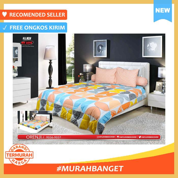 SPREI MY LOVE MOTIF ORENJI UK. 200 X 200 TINGGI 30 CM EXTRA KING