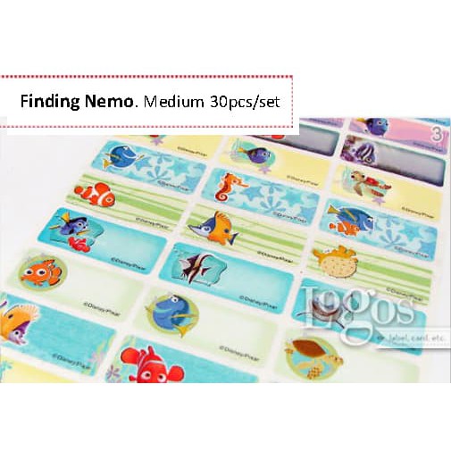 

TERLARIS!! Finding Nemo MEDIUM Name Label Stiker Disney clown fish dory under sea UNIK