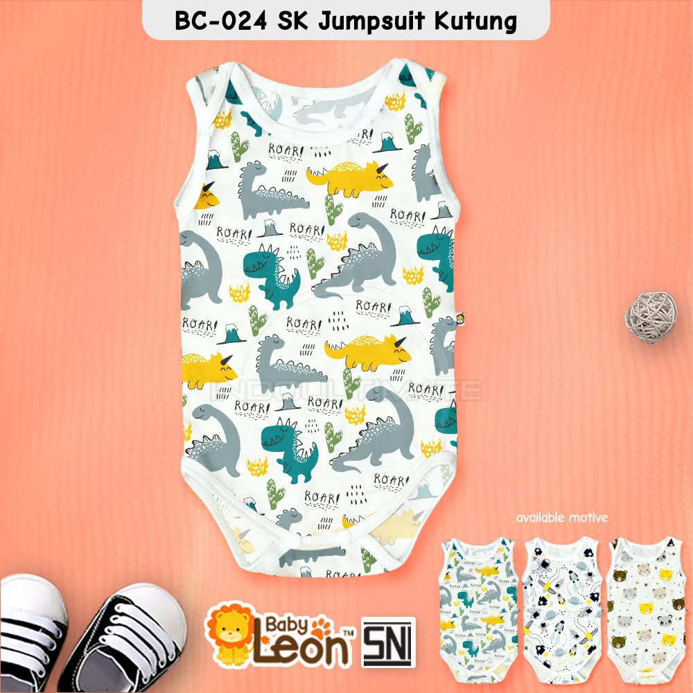 1pc Jumper Bayi Lengan Kutung COTTON BABY LEON Jumpsuit Anak Bayi Balita BodySuit Baju Bayi BC-024SK-Dino