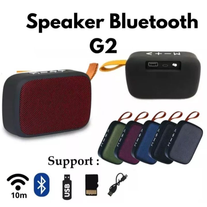 (Paling Laris) Speaker  Bluetooth G2 wireless portable Charge Extra Mega Bass Spiker Musik Radio Flash Disk