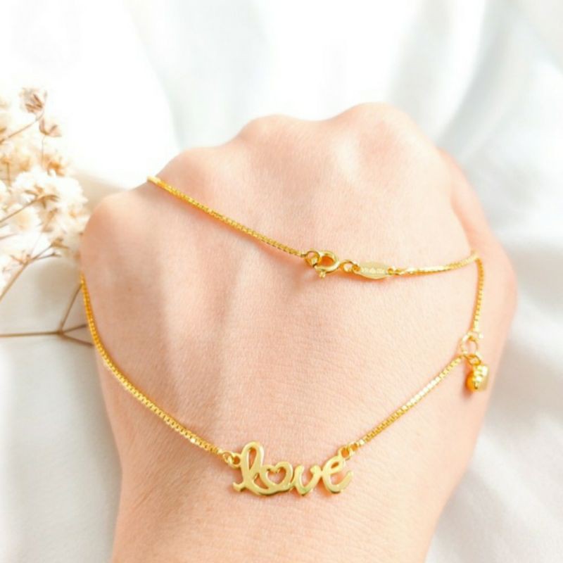 Liontin Permata swarovski Oval Hadiah pacar pendant gold Emas Asli