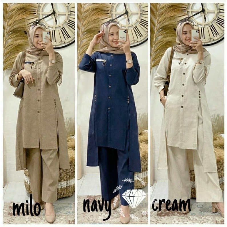 Setelan celana wanita set Natania (tunik+celana)