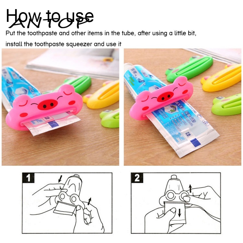 1 Pcs Lucu Kartun Hewan Serbaguna Extruder Pasta Gigi Korea Kreatif Extruder ANTOP