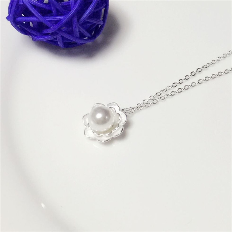 [Ready Stock]Fashion New Lotus Pearl Pendant Elegant Necklace