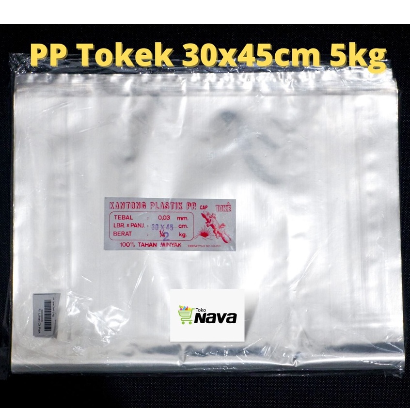 Kantong Plastik Bening PP Cap Toke 30x45 cm 5 kg Tebal 0.03 mm