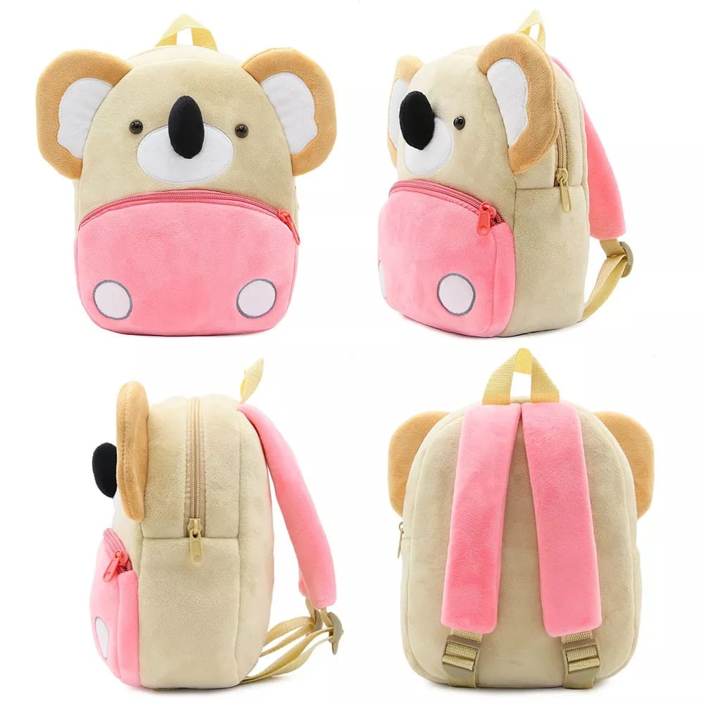 Tas Ransel Anak TK / Paud Karakter Binatang Koala Animal Bahan Boneka / Tas Backpack kids / Tas rans