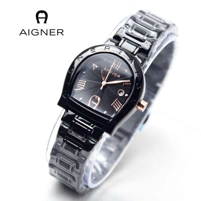 Jam Tangan Wanita Classic Aigner Romawi Quartz London Rosegold Grey Tanggal Aktif Grade Super
