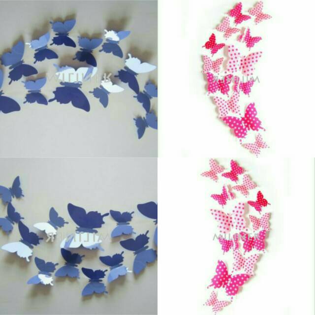 wall sticker 3d cute butterfly stiker  dinding  kupu 3d 