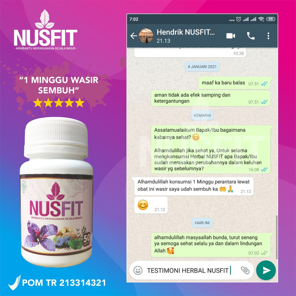 OBAT WASIR &amp; AMBEIEN TERAMPUH NUSFIT !!! ATASI BENJOLAN / HERBAL AMAN &amp; SUDAH BERSTANDAR BPOM