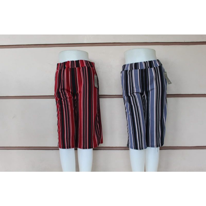 [JUMBO] Celana Kulot Pendek Wanita Jumbo || Celana Kulot Pendek Salur Random || Celana kulot pendek 