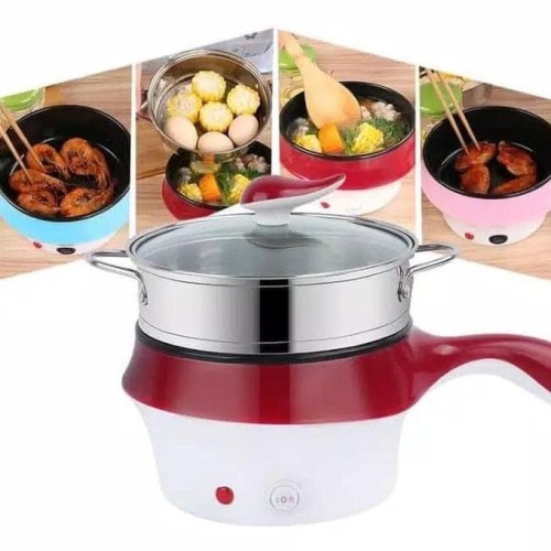 Premium Panci Listrik Serbaguna 1.5L Electric Cooking Pot Gagang Dan Kukusan