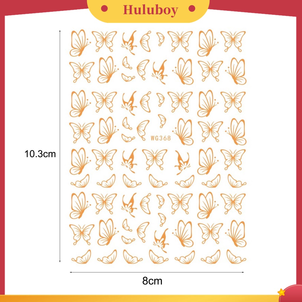 Huluboy Huluboy♡ Stiker Kuku Motif Butterfly Tahan Air Untuk Nail Art