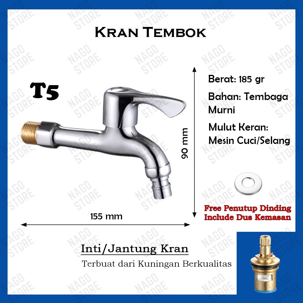 KERAN KRAN AIR TEMBOK TAMAN CABANG SHOWER WASTAFEL MESIN CUCI BESI STAINLESS STEEL 304 ENGKOL MURAH