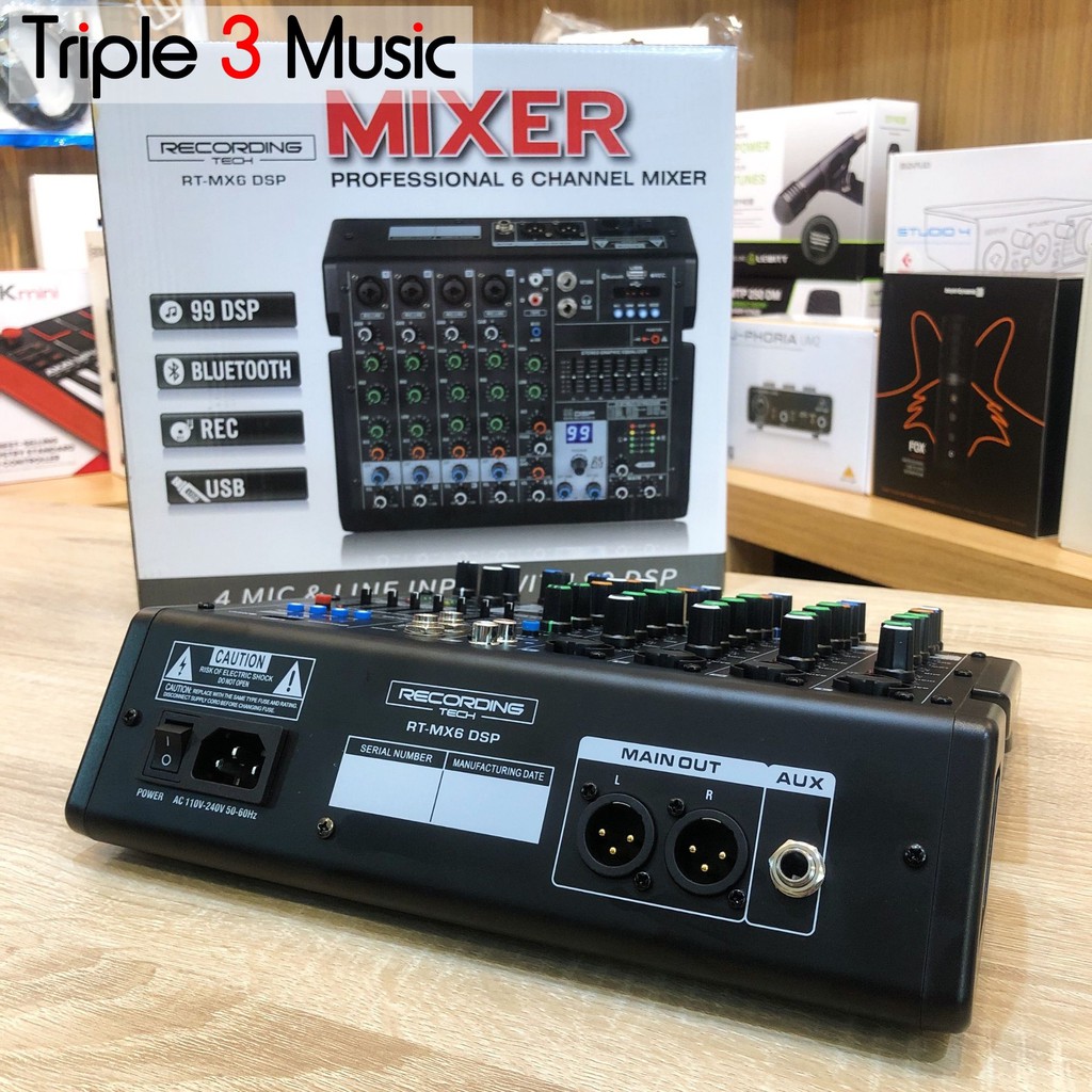 Recording Tech RTMX6 DSP RT-MX6 USB MIXER PODCAST 4 Channel