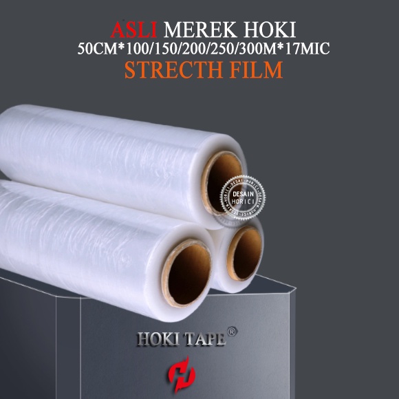 ASLI MEREK HOKI PLASTIK WRAPPING /STRECTH FILM FULL 50cm x 100m x 150m x 200m x 250m x 300m x 17mic