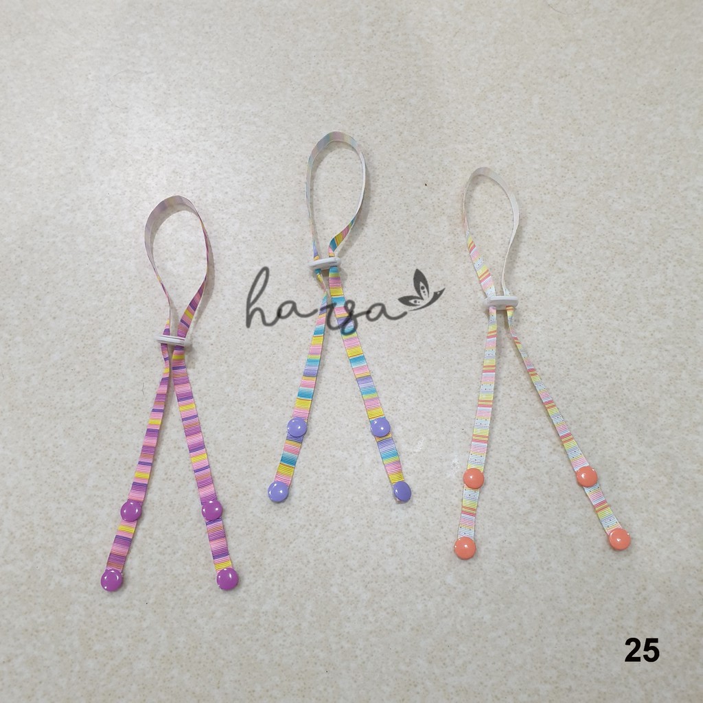 Tali Masker Gantung Korea, Tali Masker Motif, Konektor Masker Hijab