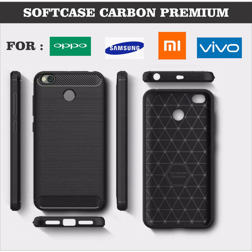 Softcase Carbon Premium For Oppo Xiaomi Samsung Vivo Realme