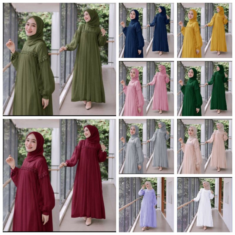 MAXI NURAINI FF M/L/XL/XXL FASHION MUSLIM / GAMIS ANAK / GAMIS TILE FF