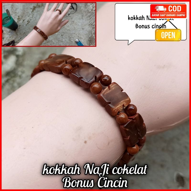 Gelang Kokkah Kotak Nazi Bonus Cincin 100% Ori