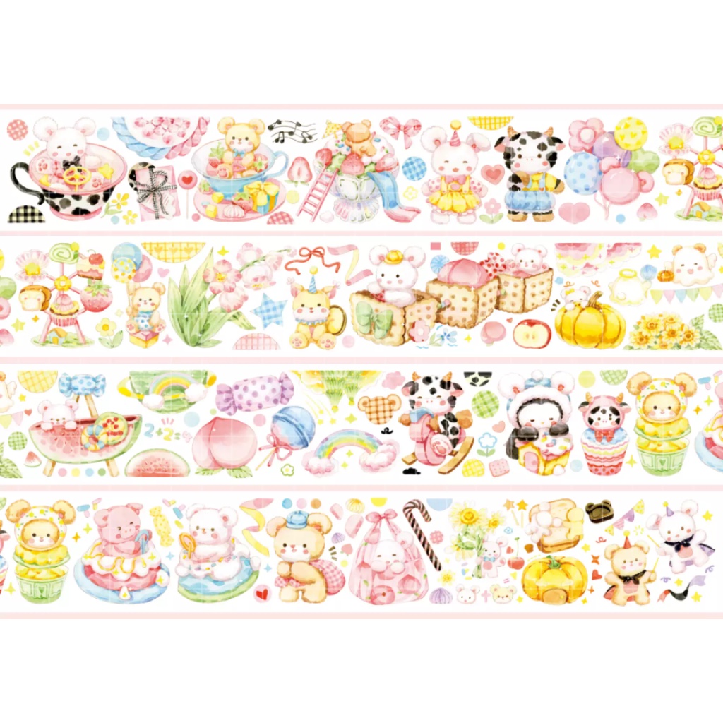 Strawberry Soda Cute Friends 100cm Washi Sampler