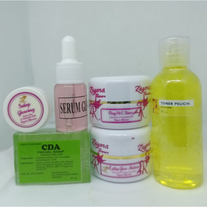 Paket Pemutih Wajah by Zayora Skincare/ Paket Normal Flek Hitam Jerawat Membandel Extra Glow (Susah Putih) By Zayora