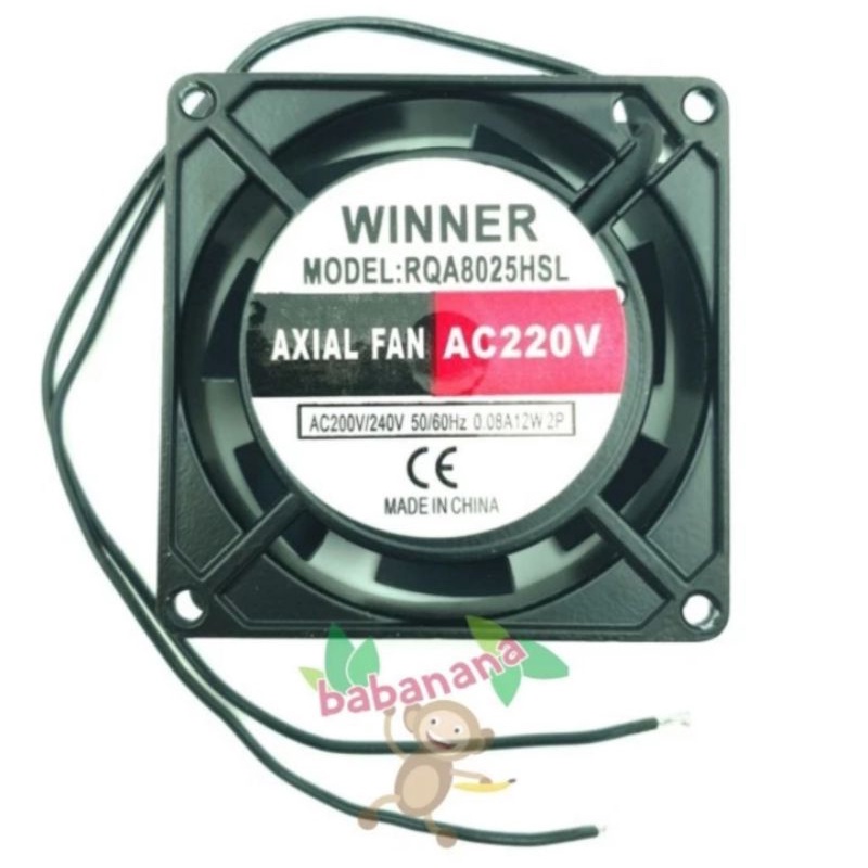Fan Winner AC220V 80x80x25mm kipas colokan listrik akuarium mining