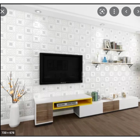 [BAYAR DITEMPAT] - TERLARIS! Wallpaper 3D Modern Wood Foam Batik BRICKFOAM BATIK PLAFON WALLPAPER MU-BTK003 SILVER
