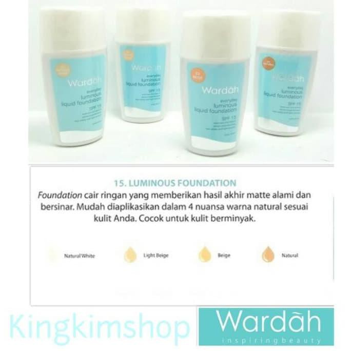 ORIGINAL Alas Bedak Cair Wardah Everyday Luminous Liquid Foundation - Natural White