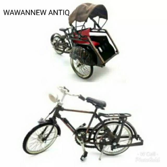 TERMURAH Paket Miniatur Becak Jogja Sepeda Cowok Antik Murah