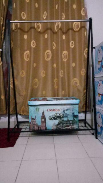 Gawang Baju Bazar Single + Wm T.145 Hitam Anddisplay Gantungan Model Ikea