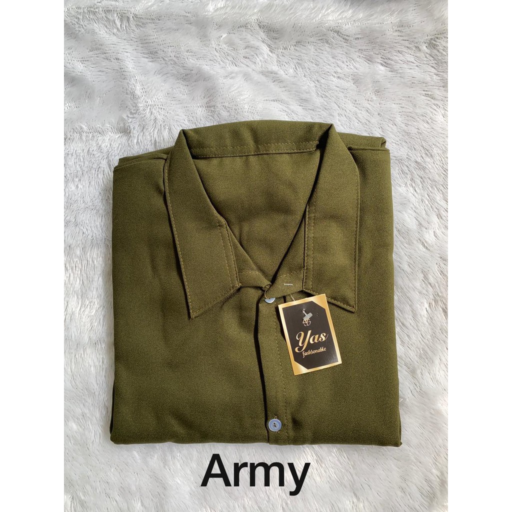 YY-GAMIS NIDIA FULL KANCING BUSUI BUMIL DRESS MOSCREPE-ARMY