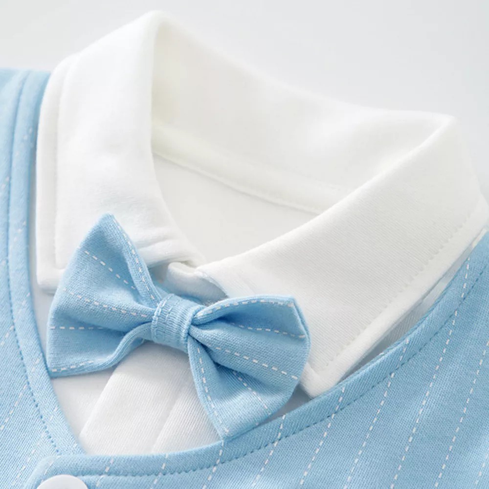 [COD] Jumper bayi Tuxedo BIRU MUDA 0-6 BULAN import / baju bayi laki laki lengan panjang jumper bayi baju pesta bayi/Babylovanta