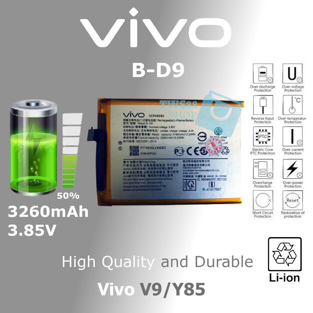 Batre Baterai Battery Original Vivo V9 Y85 BD9 B-D9