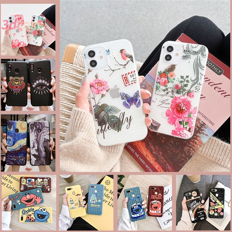 Casing Soft Case Realme C11 7 7i 6 6i C1 C2 C3 C17 5i 3 3i 5s 6S 5pro C15 C12 U1 2pro 3pro Q XT X2 PRO Realme Narzo 10 10A 20 Pro 30A Cute Cartoon Silicon TPU Phone Cover