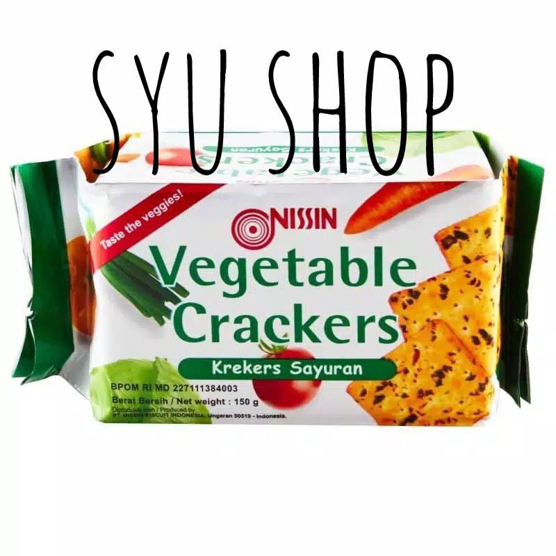 

nissin vegetables crackers 150 gr biskuit sayur vegan vegetarian