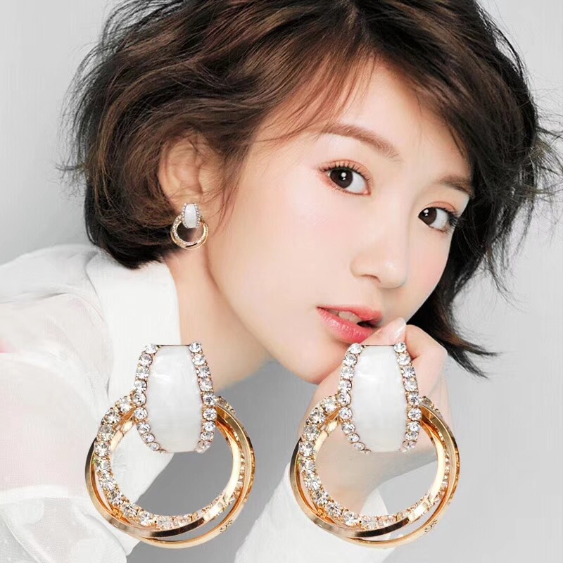 Anting Hoop 925 Silver Needle Gaya Korea Untuk Wanita