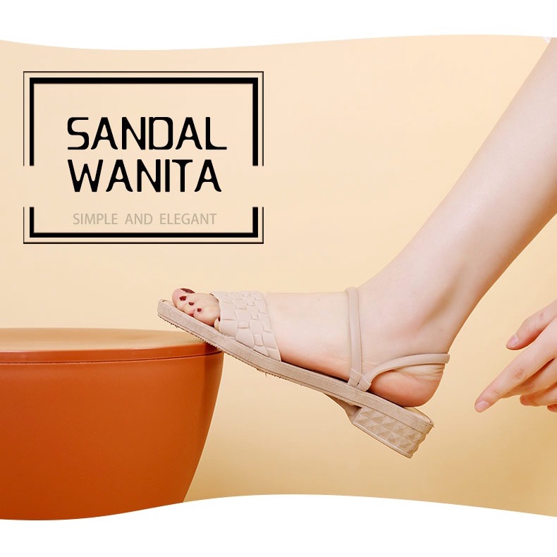 Wonderly Sandal Tali Wanita Wedges 713-2 PVC