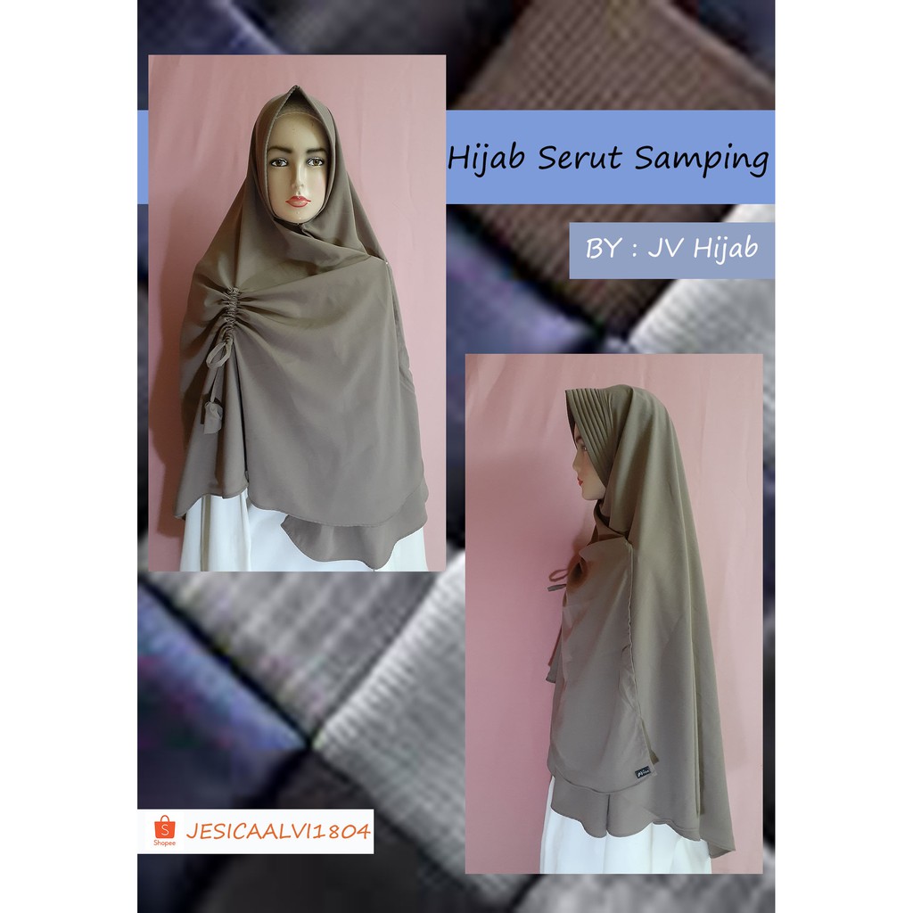 JV HIJAB MUSLIMAH : Hijab serut samping (Pad)
