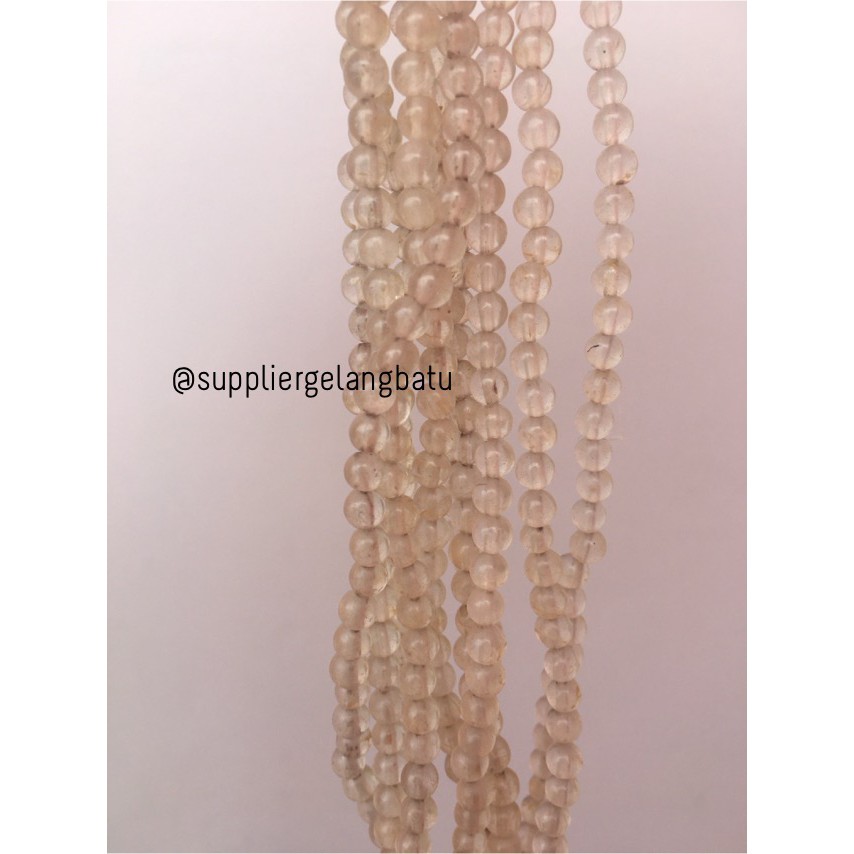 batu agate white agate 4mm akik aksesoris korea gelang kalung batu bening craft aksesoris fashionita