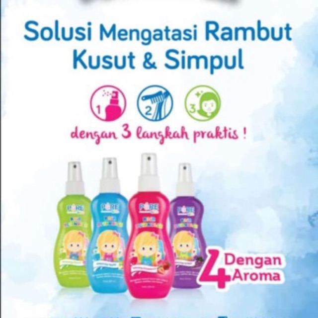 Pure kids hair detangler - spray rambut anak anti kusut