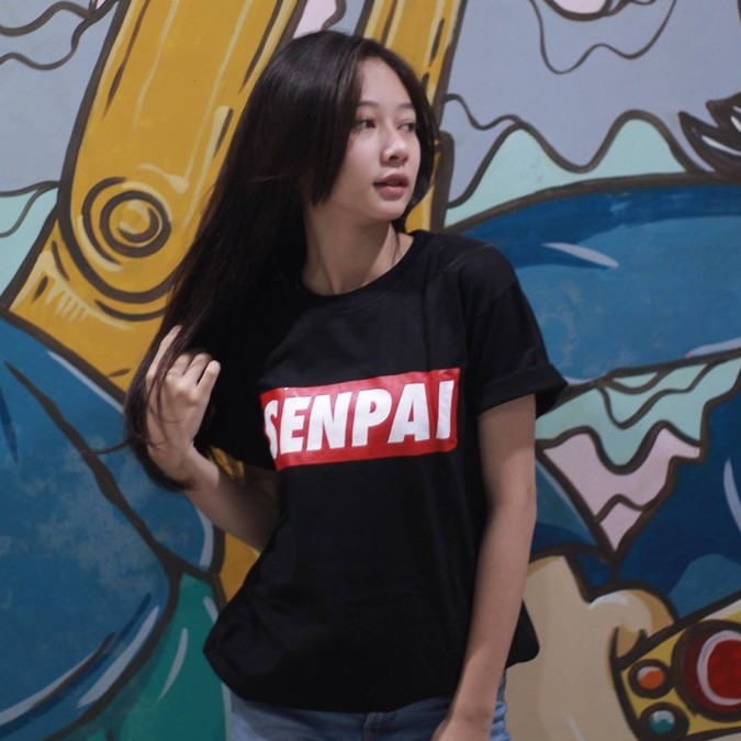 Tshirt Senpai Supr*me Logo Kanji Japan Black Premium