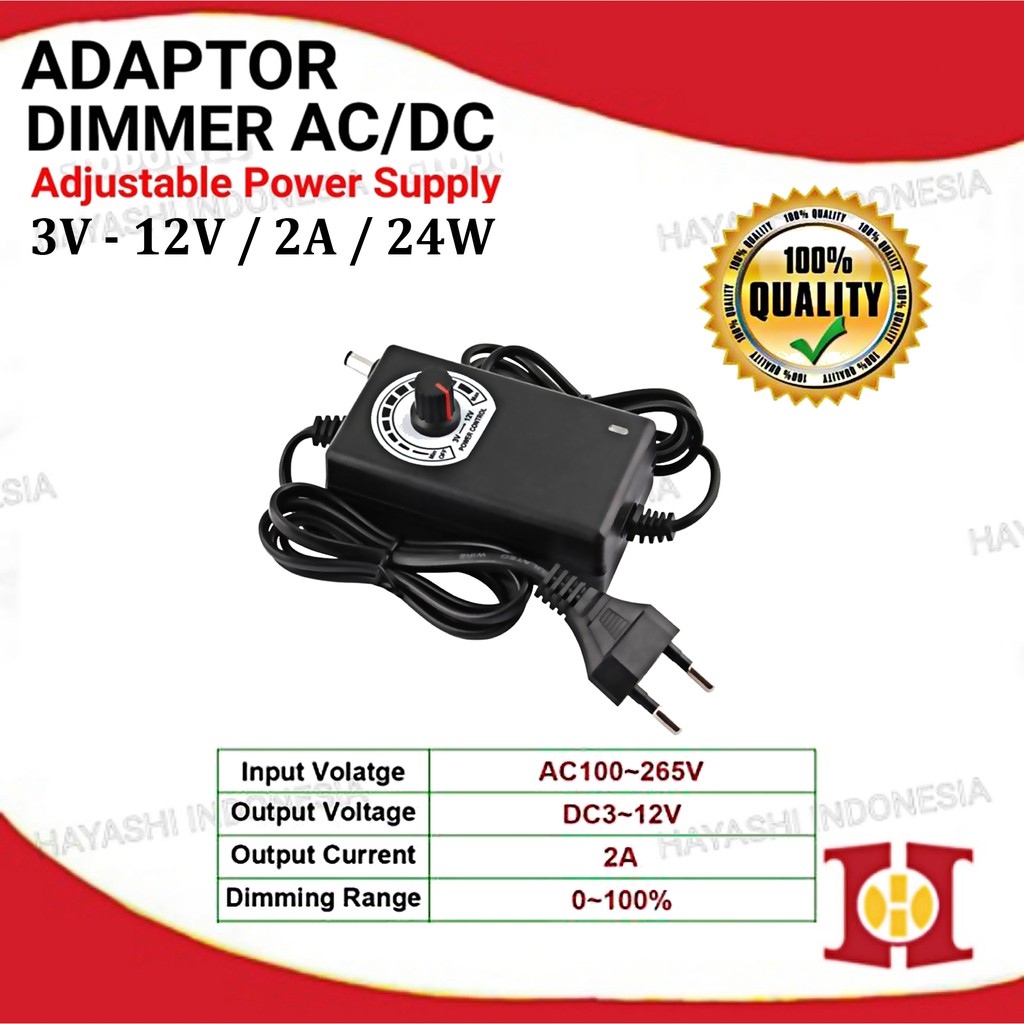 Adaptor Dimmer Switching Power Supply Adjustable AC DC 3 12 24 V 1A 2A