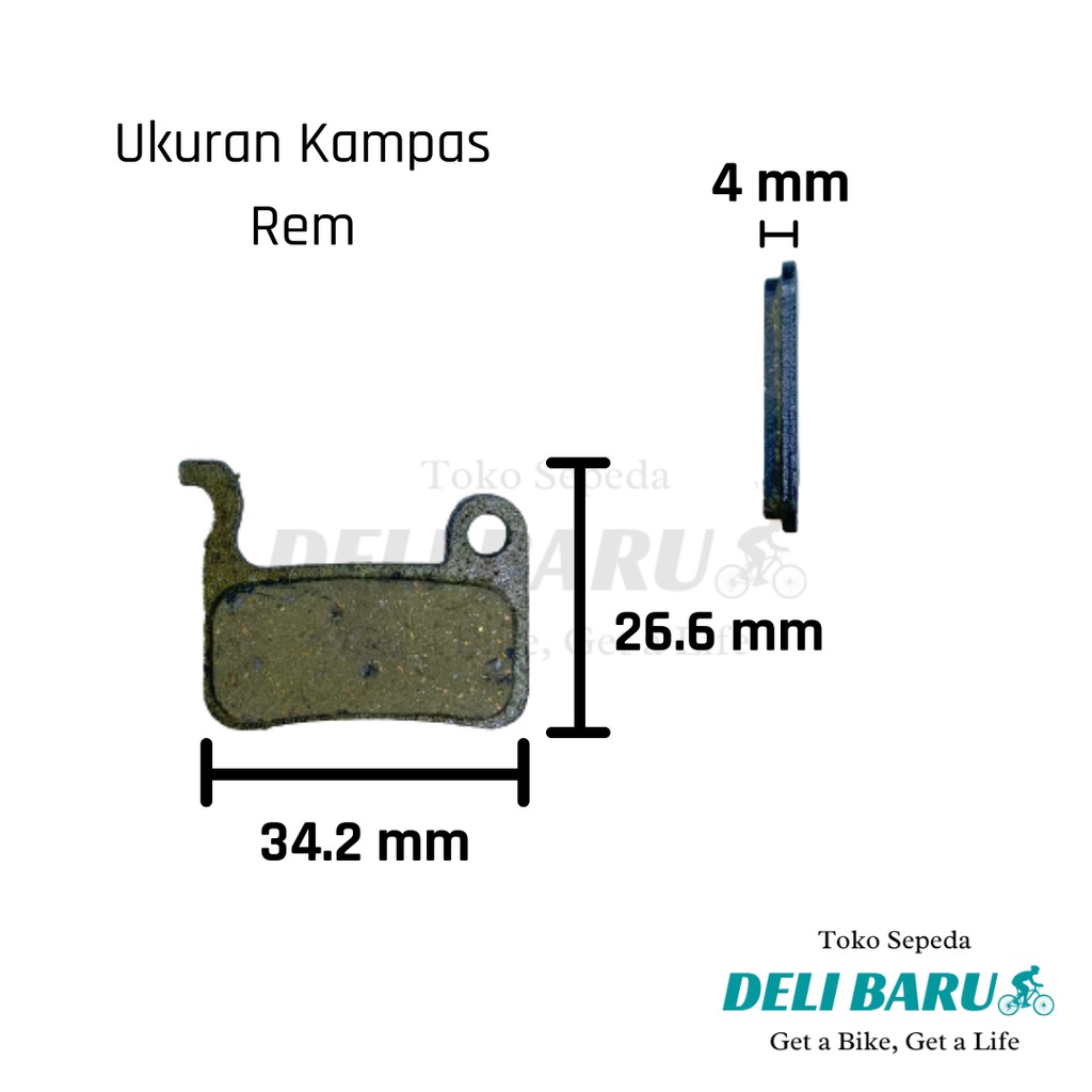 Kampas rem pacific 504 sepeda MTB model segi untuk cakram Shimano