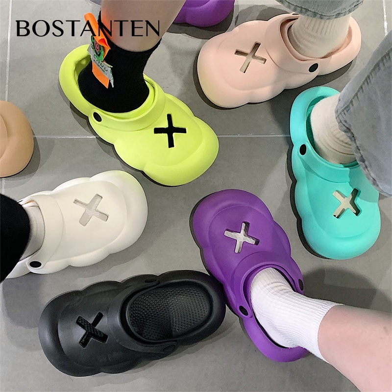 BOSTANTEN Musim Panas Sandal Wanita Indoor dan Outdoor Sandal Peas Sepatu Luar Ruangan Tahan Air Non-Slip EVA Toe Sepatu