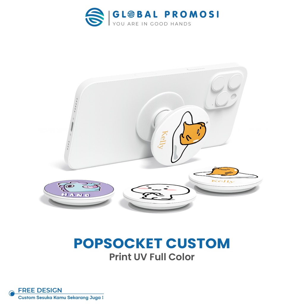 Pop Socket Custom Print UV PopSocket Satuan bs Kpop BT21 BTS Karakter Design Bebas Full Warna